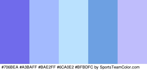 #706BEA #A3BAFF #BAE2FF #6CA0E2 #BFBDFC Colors