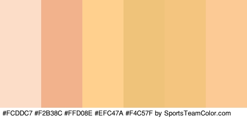 #FCDDC7 #F2B38C #FFD08E #EFC47A #F4C57F #FCCA94 Colors