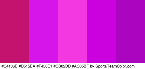 #C4136E #D515EA #F438E1 #CB02DD #AC05BF Colors