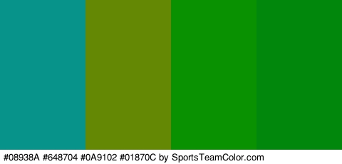 #08938A #648704 #0A9102 #01870C Colors