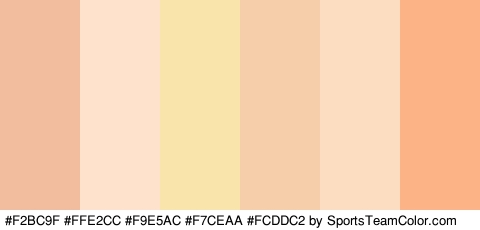 #F2BC9F #FFE2CC #F9E5AC #F7CEAA #FCDDC2 #FCB385 Colors