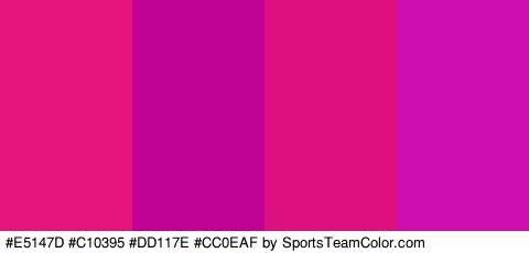 #E5147D #C10395 #DD117E #CC0EAF Colors