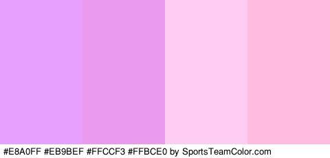 #E8A0FF #EB9BEF #FFCCF3 #FFBCE0 Colors