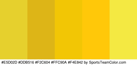 #E5D02D #DDB516 #F2C604 #FFC90A #F4E842 Colors