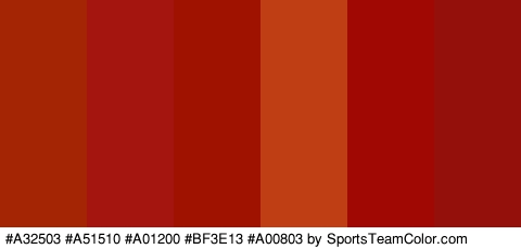 #A32503 #A51510 #A01200 #BF3E13 #A00803 #93100B Colors