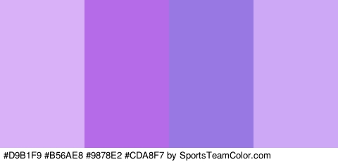 #D9B1F9 #B56AE8 #9878E2 #CDA8F7 Colors