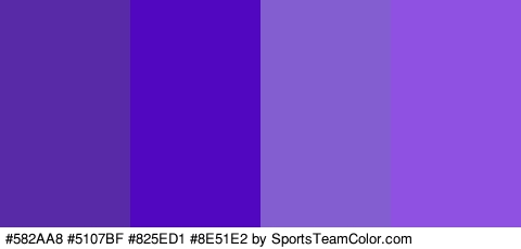 #582AA8 #5107BF #825ED1 #8E51E2 Colors