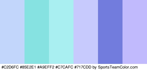 #C2D6FC #85E2E1 #A9EFF2 #C7CAFC #717CDD #C1BAFC Colors