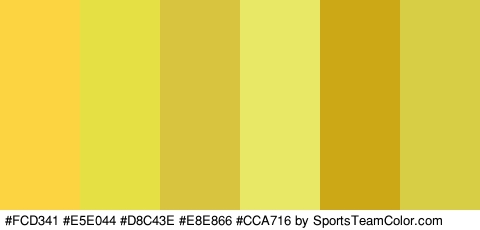 #FCD341 #E5E044 #D8C43E #E8E866 #CCA716 #D8CE45 Colors