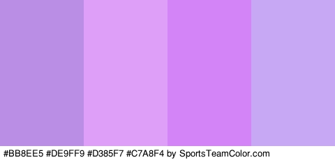 #BB8EE5 #DE9FF9 #D385F7 #C7A8F4 Colors