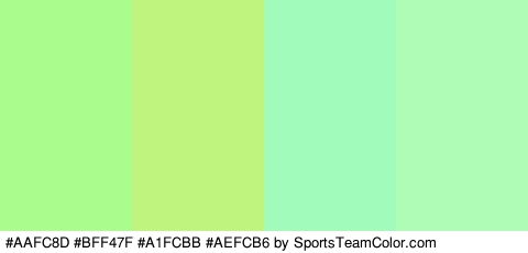 #AAFC8D #BFF47F #A1FCBB #AEFCB6 Colors