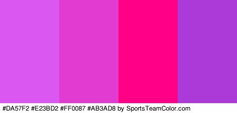 #DA57F2 #E23BD2 #FF0087 #AB3AD8 Colors