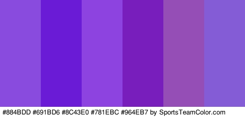 #884BDD #691BD6 #8C43E0 #781EBC #964EB7 #845CD6 Colors