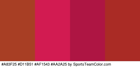 #A83F25 #D11B51 #AF1543 #AA2A25 Colors