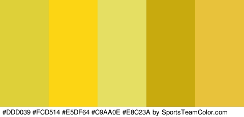 #DDD039 #FCD514 #E5DF64 #C9AA0E #E8C23A Colors