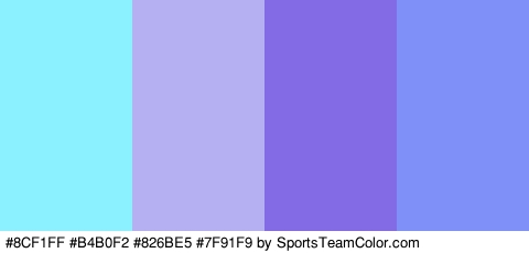 #8CF1FF #B4B0F2 #826BE5 #7F91F9 Colors