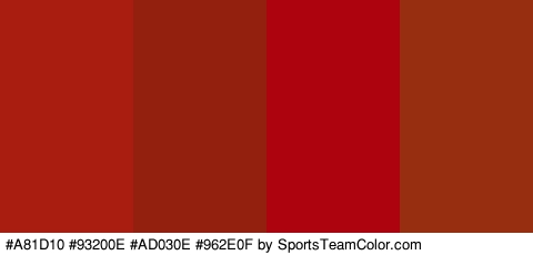 #A81D10 #93200E #AD030E #962E0F Colors