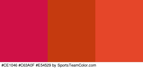 #CE1046 #C63A0F #E54529 Colors