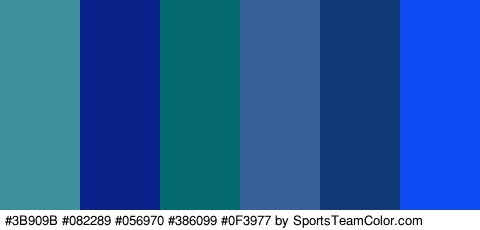 #3B909B #082289 #056970 #386099 #0F3977 #0E4BF2 Colors