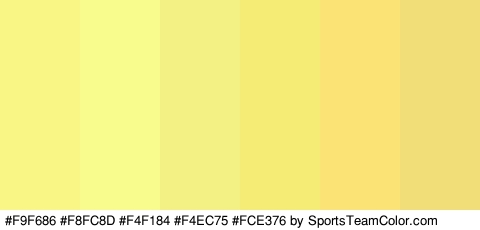 #F9F686 #F8FC8D #F4F184 #F4EC75 #FCE376 #F2DE79 Colors