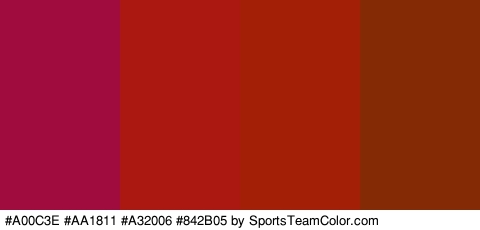 #A00C3E #AA1811 #A32006 #842B05 Colors