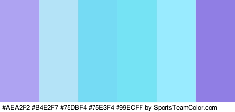 #AEA2F2 #B4E2F7 #75DBF4 #75E3F4 #99ECFF #917EE5 Colors