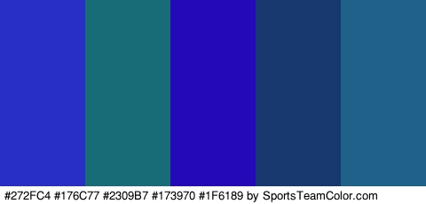 #272FC4 #176C77 #2309B7 #173970 #1F6189 Colors