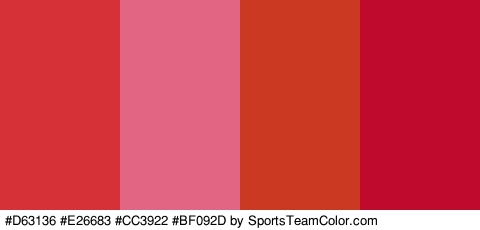 #D63136 #E26683 #CC3922 #BF092D Colors