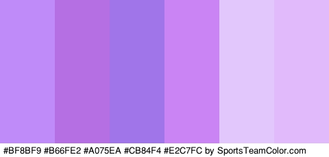 #BF8BF9 #B66FE2 #A075EA #CB84F4 #E2C7FC #E1BAFC Colors