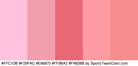 #FFC1DB #F29FAC #E86875 #FF9BA2 #F48D8B Colors