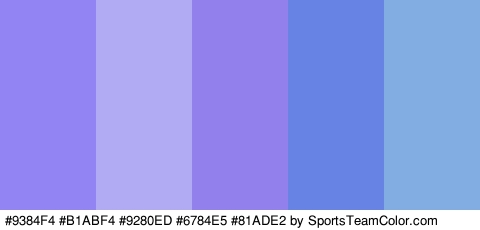 #9384F4 #B1ABF4 #9280ED #6784E5 #81ADE2 Colors