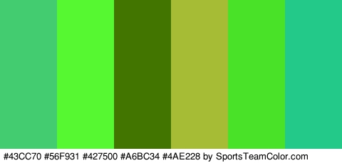 #43CC70 #56F931 #427500 #A6BC34 #4AE228 #22C989 Colors