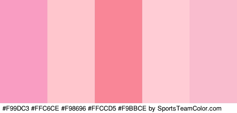 #F99DC3 #FFC6CE #F98696 #FFCCD5 #F9BBCE Colors