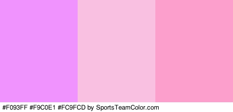 #F093FF #F9C0E1 #FC9FCD Colors