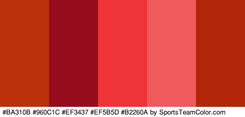 #BA310B #960C1C #EF3437 #EF5B5D #B2260A Colors