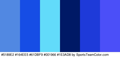 #5189E2 #164EE5 #61DBF9 #001966 #1E3AD8 #4A4FF7 Colors