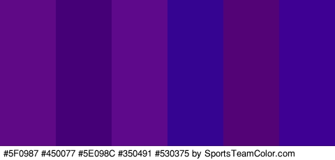 #5F0987 #450077 #5E098C #350491 #530375 #3D0093 Colors