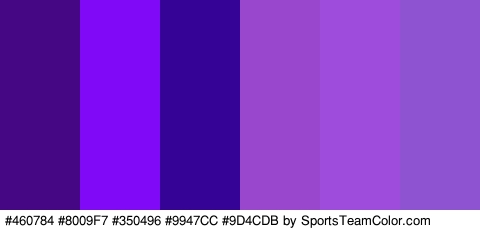 #460784 #8009F7 #350496 #9947CC #9D4CDB #8E53D1 Colors