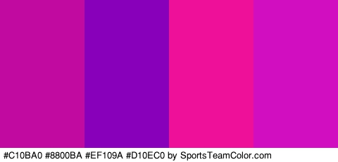 #C10BA0 #8800BA #EF109A #D10EC0 Colors