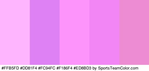 #FFB5FD #DD81F4 #FC94FC #F186F4 #ED8BD3 Colors