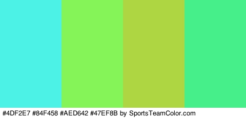 #4DF2E7 #84F458 #AED642 #47EF8B Colors