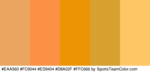 #EAA560 #FC9044 #ED9404 #D8A02F #FFC666 Colors