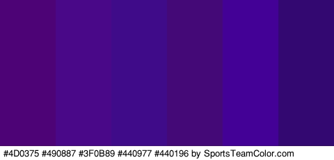 #4D0375 #490887 #3F0B89 #440977 #440196 #330870 Colors