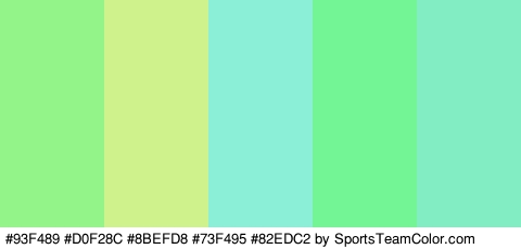 #93F489 #D0F28C #8BEFD8 #73F495 #82EDC2 Colors