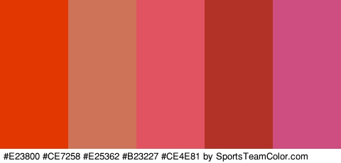 #E23800 #CE7258 #E25362 #B23227 #CE4E81 Colors