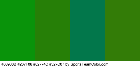 #08930B #267F06 #02774C #327C07 Colors