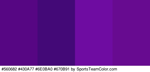 #560682 #430A77 #6E0BA0 #670B91 Colors