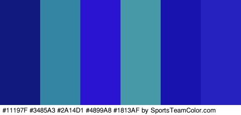 #11197F #3485A3 #2A14D1 #4899A8 #1813AF #2522BF Colors