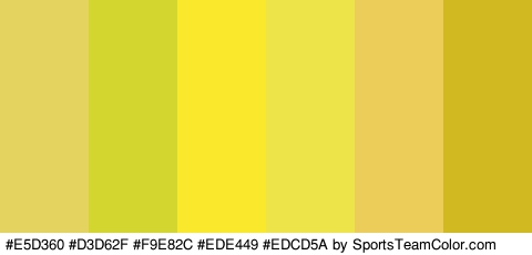 #E5D360 #D3D62F #F9E82C #EDE449 #EDCD5A #D1B921 Colors