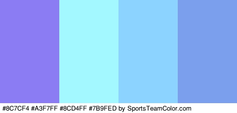 #8C7CF4 #A3F7FF #8CD4FF #7B9FED Colors